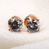 Solitaire Stud Pair - Minimal Carbon