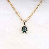 Oval Sapphire Pendant - Minimal Carbon