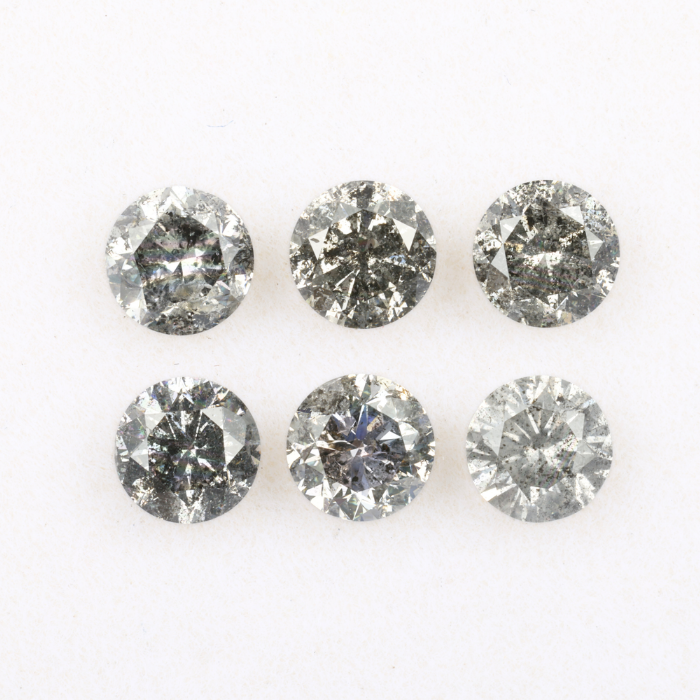 4.1 MM Salt And Pepper Round Brilliant Cut Diamond