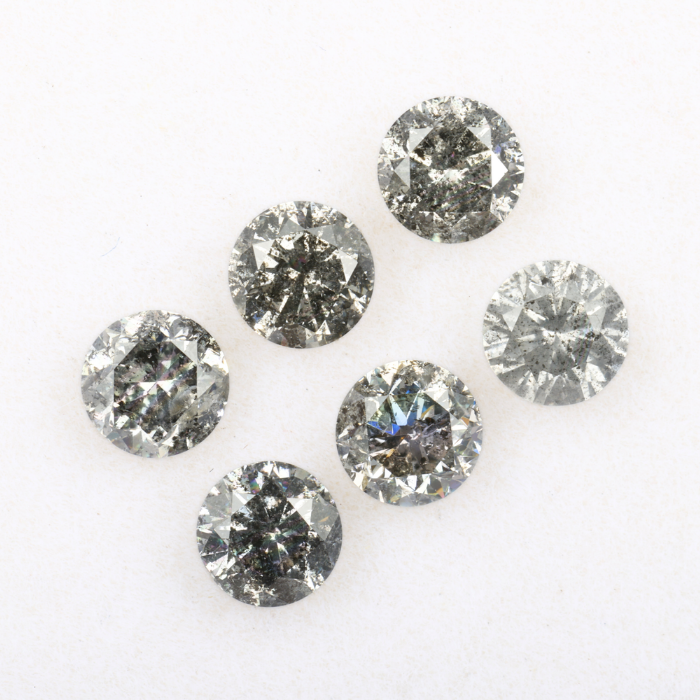 4.1 MM Salt And Pepper Round Brilliant Cut Diamond