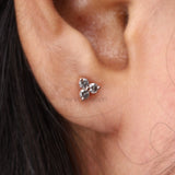 Trio Diamond Earring Stud Pair - Minimal Carbon