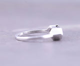 Half Bezel Set Hexagon Cut Lab Diamond Solitaire Ring