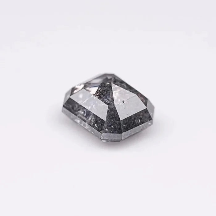 1.71 Carat Emerald Brilliant Cut Salt & Pepper Natural Loose Diamond
