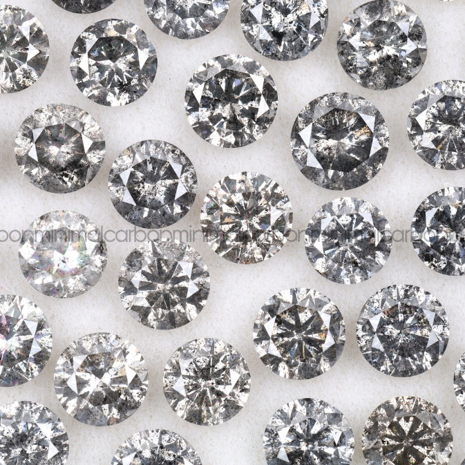 Salt and Pepper Brilliant Cut Melee Diamond - Minimal Carbon
