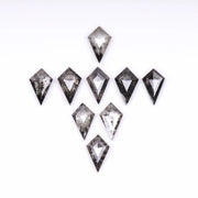 6.0 X 3.0 MM Salt and Pepper Kite Cut Diamonds - Minimal Carbon