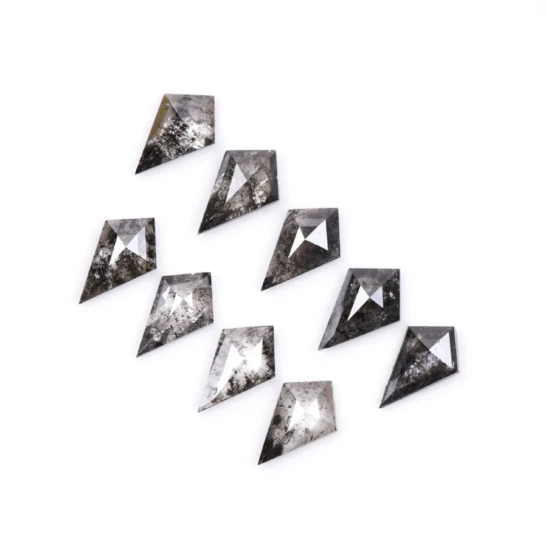6.0 X 3.0 MM Salt and Pepper Kite Cut Diamonds
