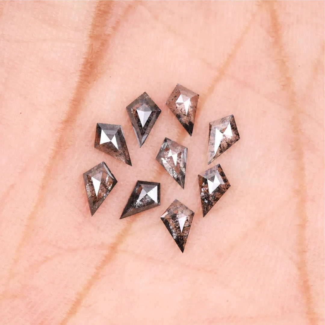 6.0 X 3.0 MM Salt and Pepper Kite Cut Diamonds