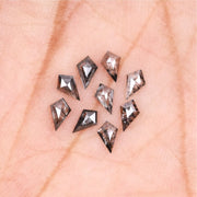 6.0 X 3.0 MM Salt and Pepper Kite Cut Diamonds - Minimal Carbon