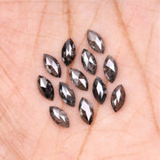 6.0 X 3.0 MM Salt and Pepper Marquise Cut Diamond - Minimal Carbon