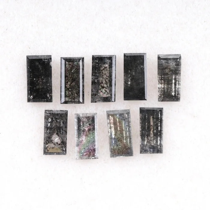 6.0 X 3.0 MM, Baguette Cut Salt And Pepper Diamond