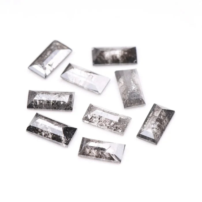 6.0 X 3.0 MM, Baguette Cut Salt And Pepper Diamond
