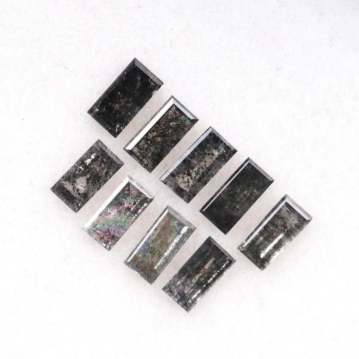 6.0 X 3.0 MM, Baguette Cut Salt And Pepper Diamond