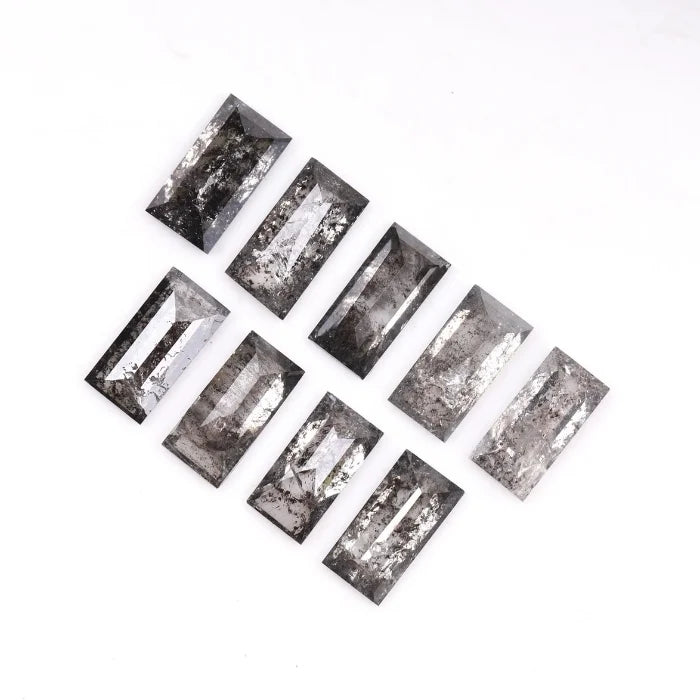 6.0 X 3.0 MM, Baguette Cut Salt And Pepper Diamond