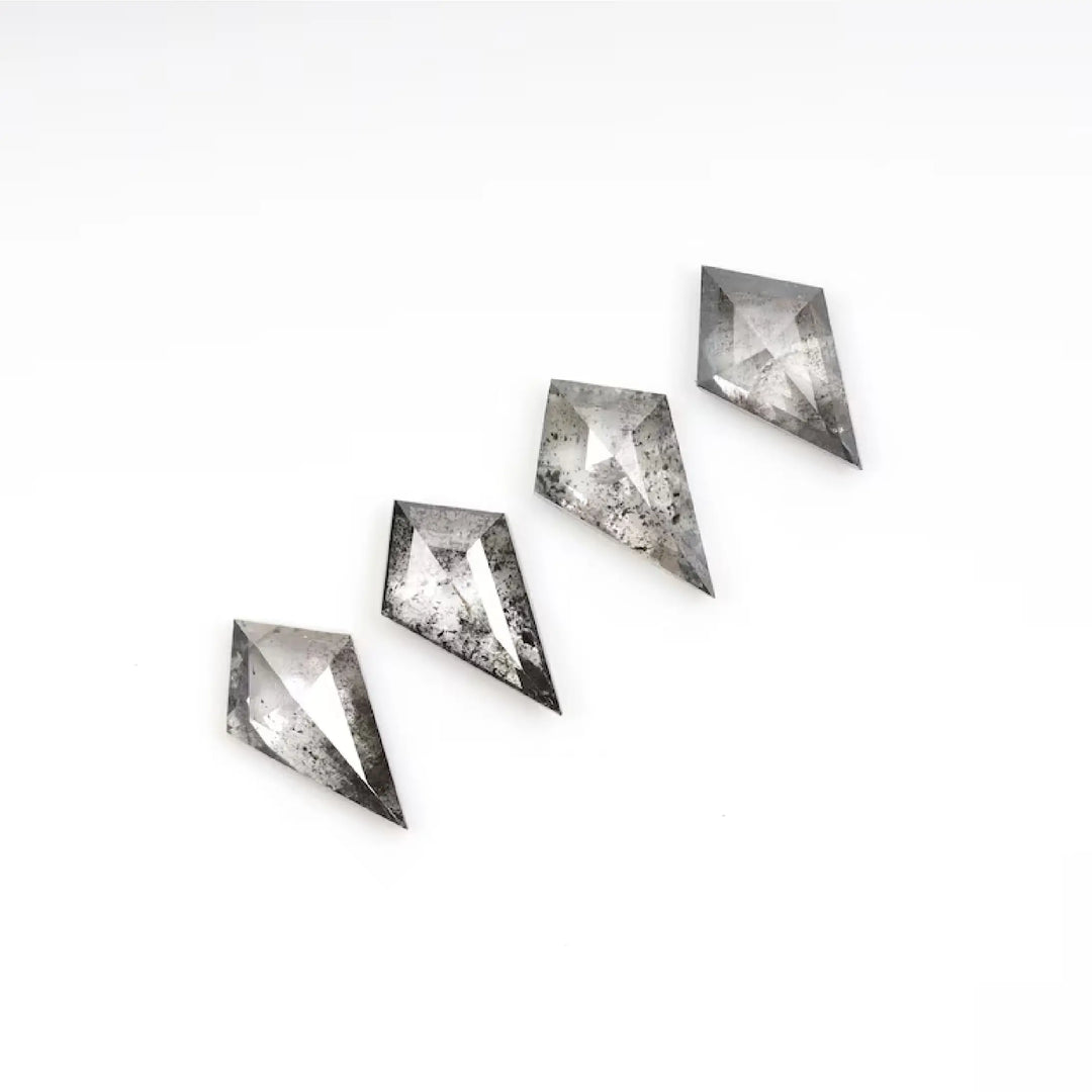 6.0 X 4.0 MM Salt and Pepper Kite Cut Diamonds