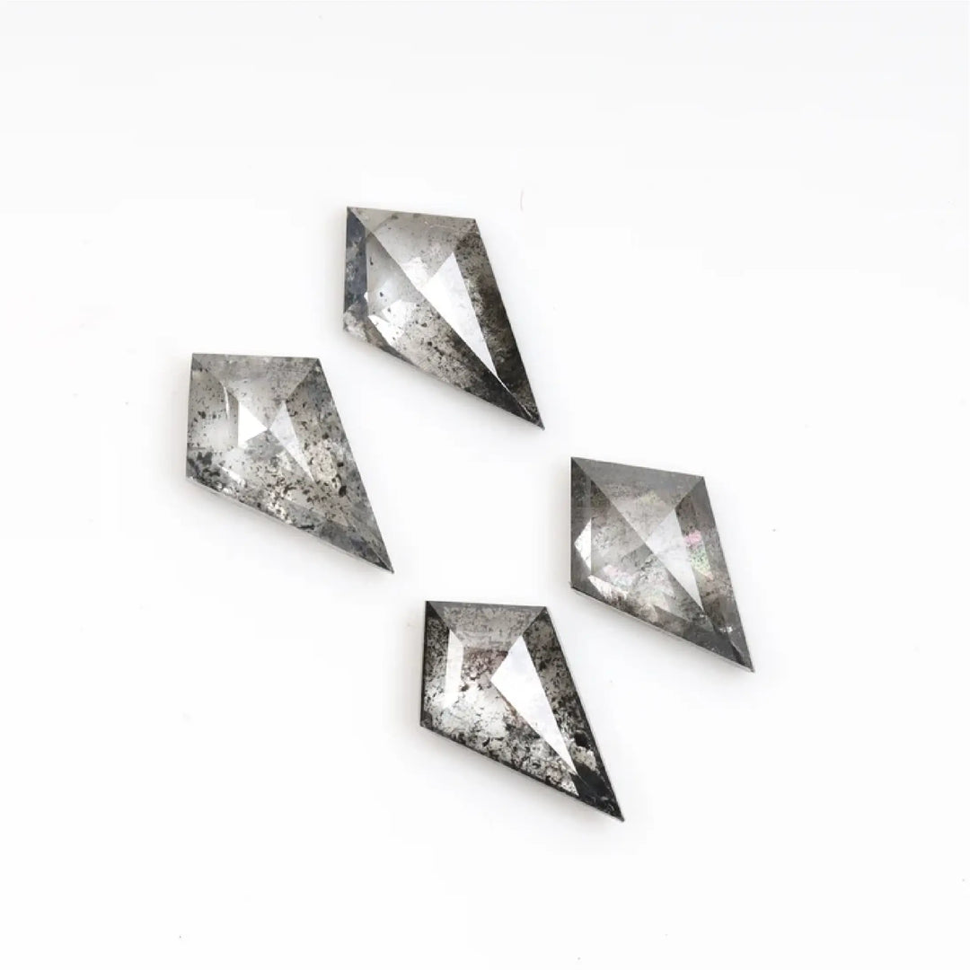 6.0 X 4.0 MM Salt and Pepper Kite Cut Diamonds