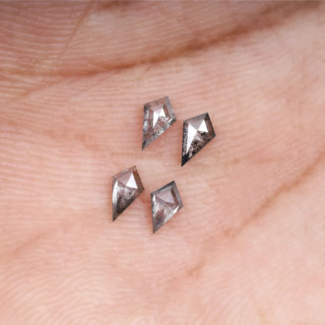 6.0 X 4.0 MM Salt and Pepper Kite Cut Diamonds