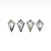 6.0 X 4.0 MM Salt and Pepper Kite Cut Diamonds - Minimal Carbon