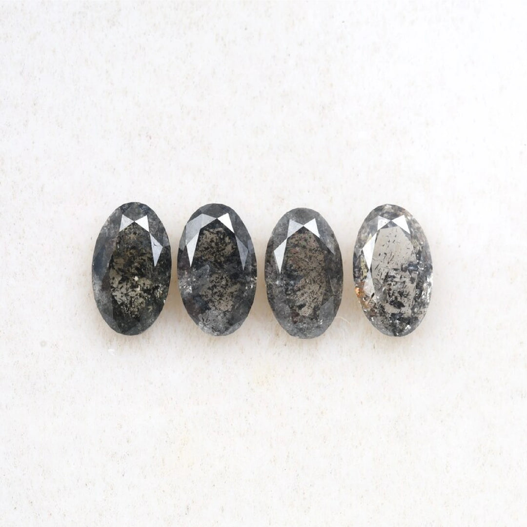 6.0 X 4.0 MM Salt and Pepper Oval Cut Diamonds