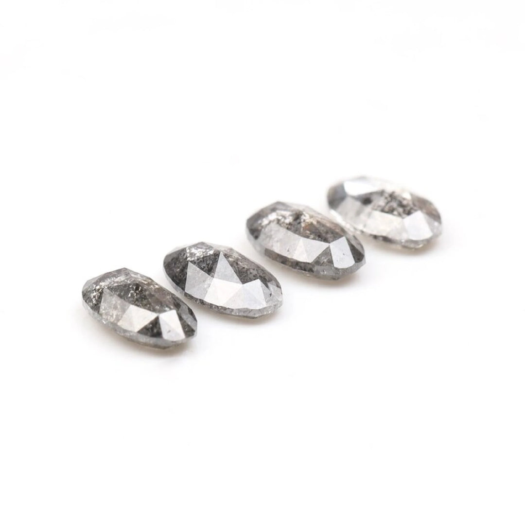 6.0 X 4.0 MM Salt and Pepper Oval Cut Diamonds