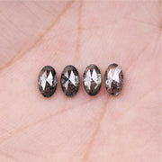 6.0 X 4.0 MM Salt and Pepper Oval Cut Diamonds - Minimal Carbon