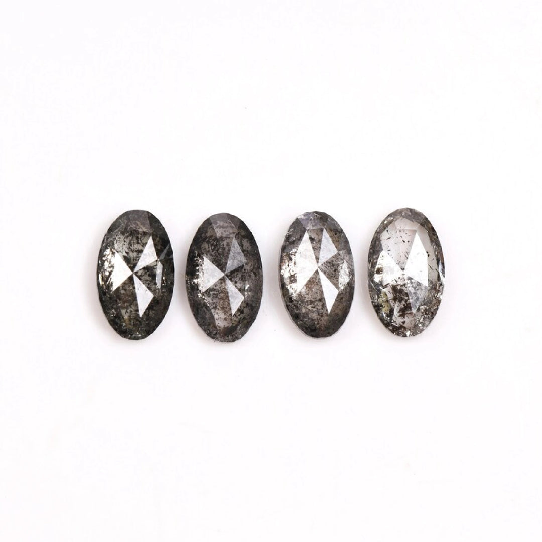 6.0 X 4.0 MM Salt and Pepper Oval Cut Diamonds