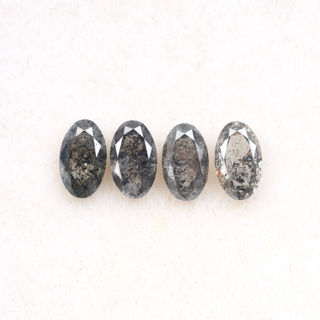 6.0 X 4.0 MM Salt and Pepper Oval Cut Diamonds