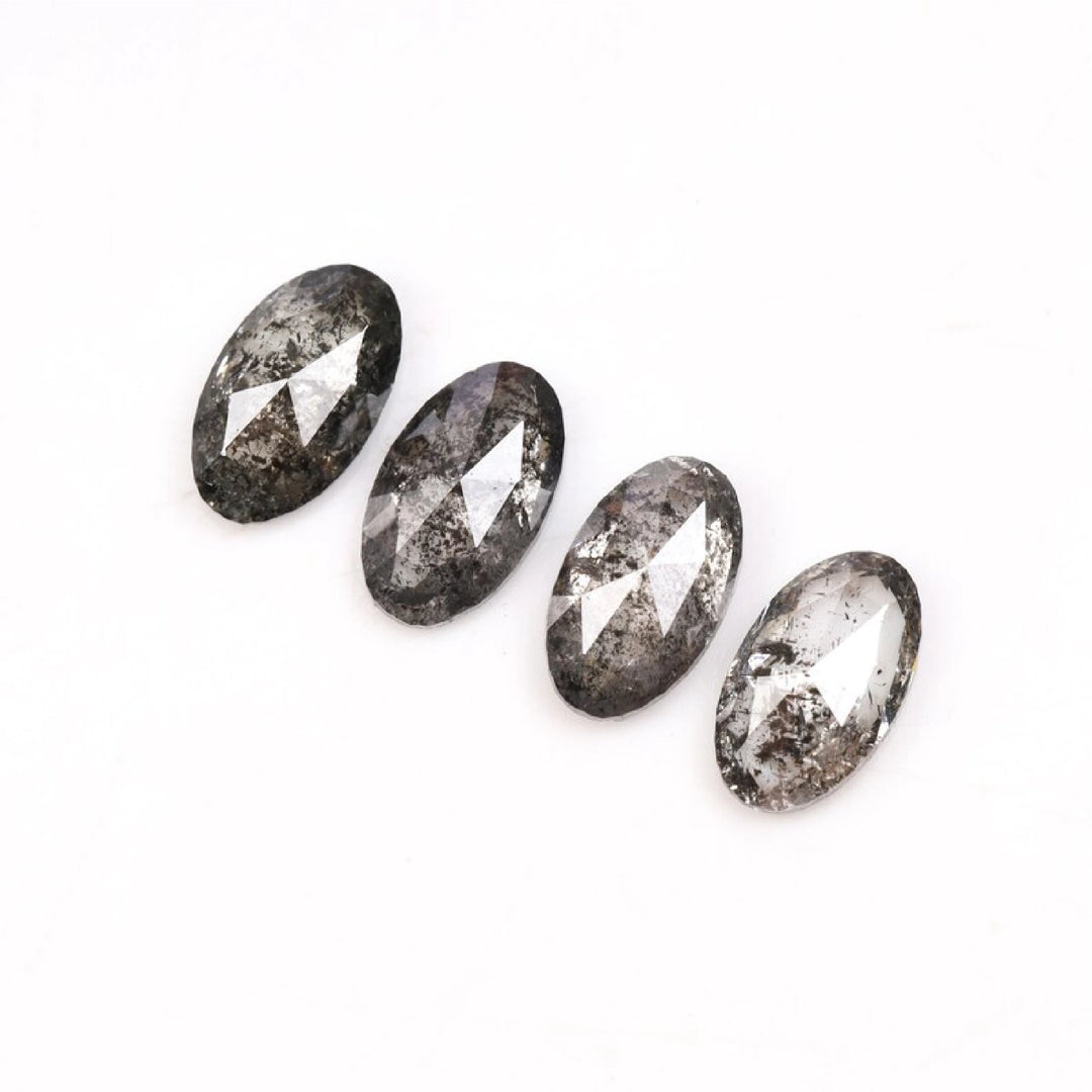 6.0 X 4.0 MM Salt and Pepper Oval Cut Diamonds