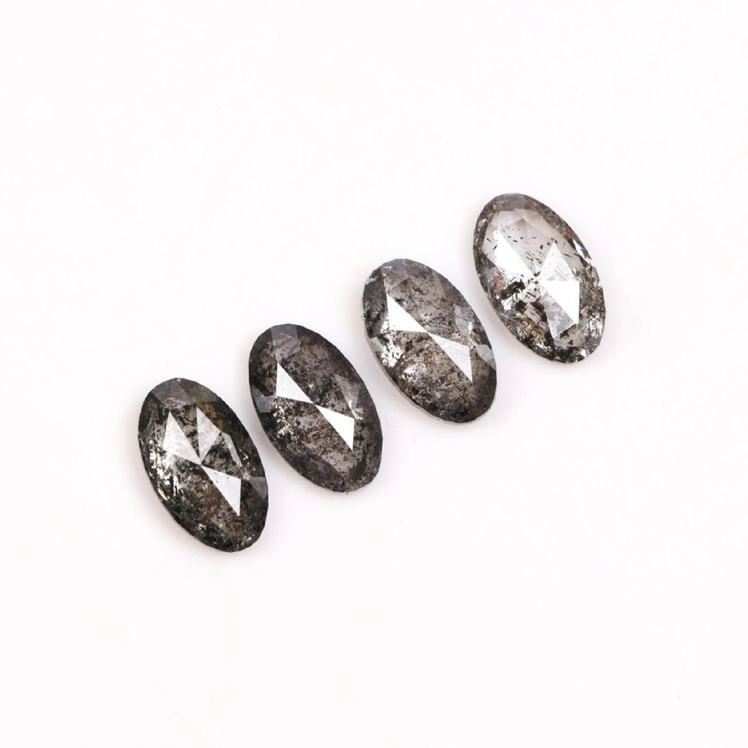 6.0 X 4.0 MM Salt and Pepper Oval Cut Diamonds