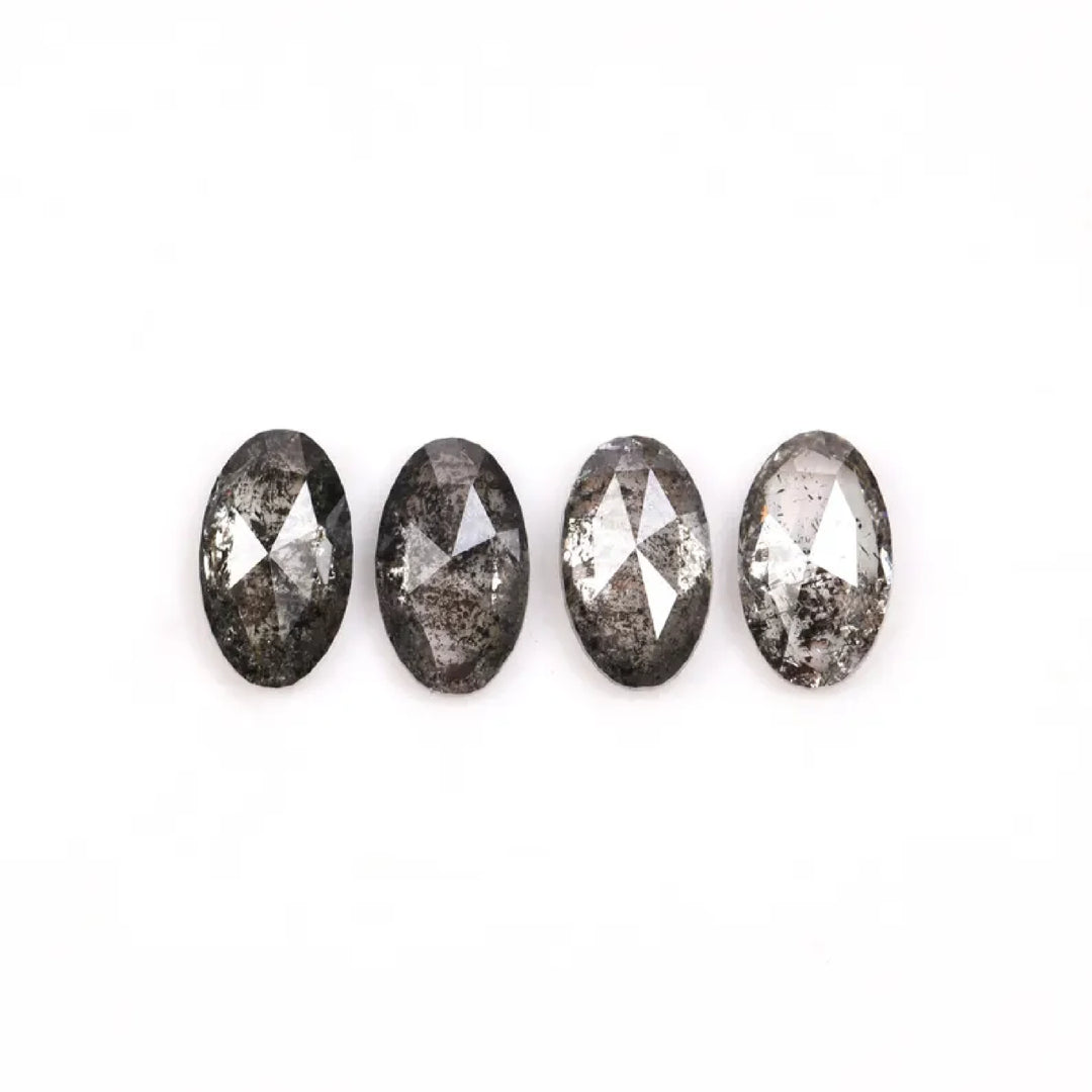 6.0 X 4.0 MM Salt and Pepper Oval Cut Diamonds