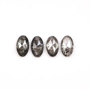 6.0 X 4.0 MM Salt and Pepper Oval Cut Diamonds - Minimal Carbon