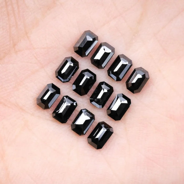 6.0 X 4.0 MM, Emerald Cut Salt And Pepper Diamond