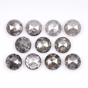 6.50 MM Round Rose Cut Salt & Pepper Melee Diamond - Minimal Carbon