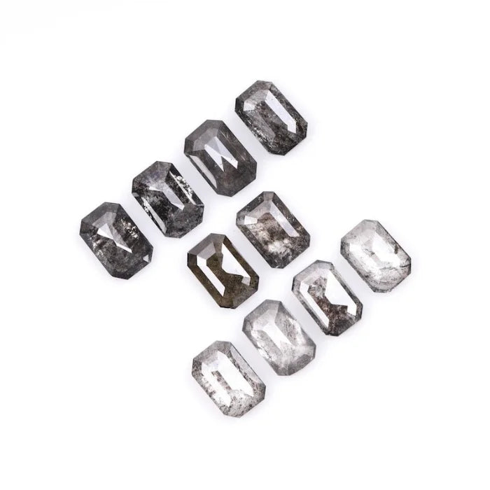 6.50 X 4.50 MM, Emerald Cut Salt And Pepper Diamond
