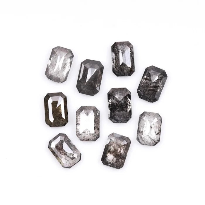 6.50 X 4.50 MM, Emerald Cut Salt And Pepper Diamond
