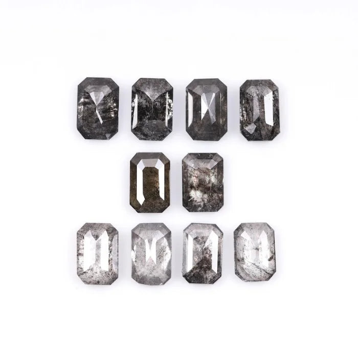 6.50 X 4.50 MM, Emerald Cut Salt And Pepper Diamond