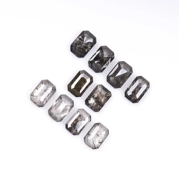 6.50 X 4.50 MM, Emerald Cut Salt And Pepper Diamond
