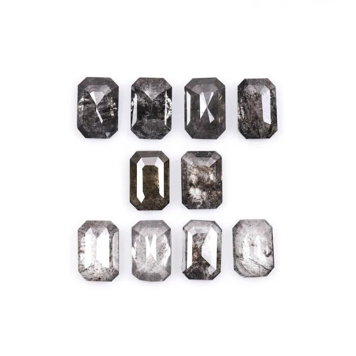 6.50 X 4.50 MM, Emerald Cut Salt And Pepper Diamond