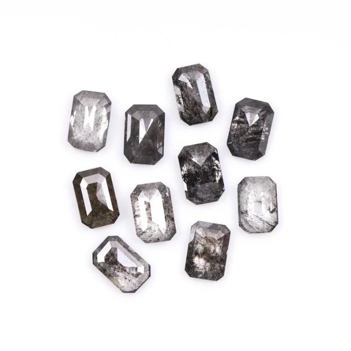 6.50 X 4.50 MM, Emerald Cut Salt And Pepper Diamond