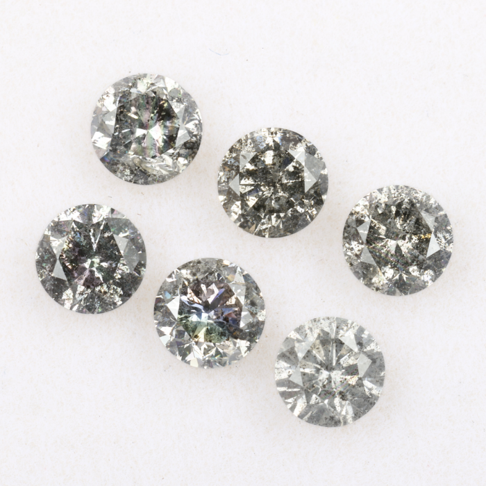 4.1 MM Salt And Pepper Round Brilliant Cut Diamond