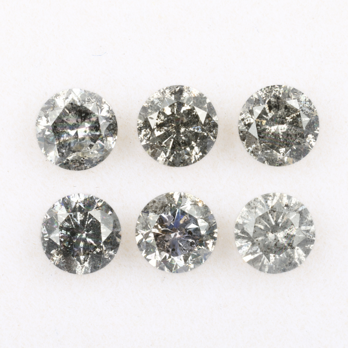 4.1 MM Salt And Pepper Round Brilliant Cut Diamond
