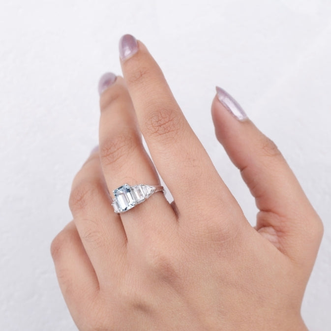 Vintage-Inspired Emerald Cut Engagement Ring