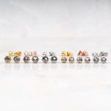 Solitaire Stud Diamond Earring Pair - Minimal Carbon