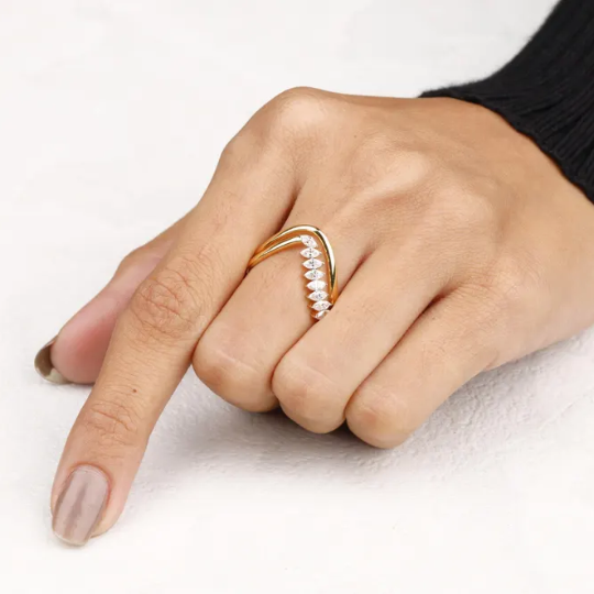Marquise Cut Diamond Band