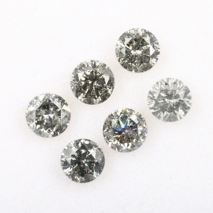 4.1 MM Salt And Pepper Round Brilliant Cut Diamond
