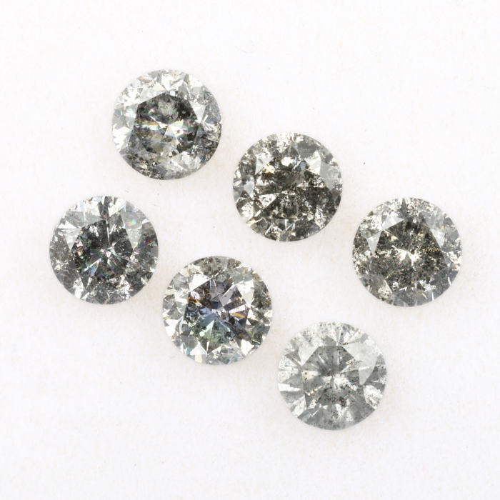 4.1 MM Salt And Pepper Round Brilliant Cut Diamond
