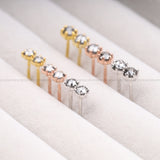 Solitaire Stud Diamond Earring Pair - Minimal Carbon