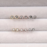 Solitaire Stud Diamond Earring Pair - Minimal Carbon