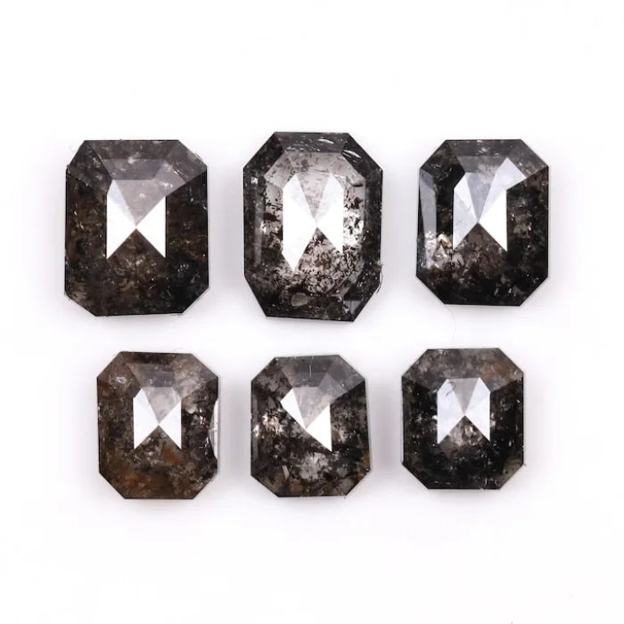 7.0 X 4.0 MM, Emerald Cut Salt And Pepper Diamond