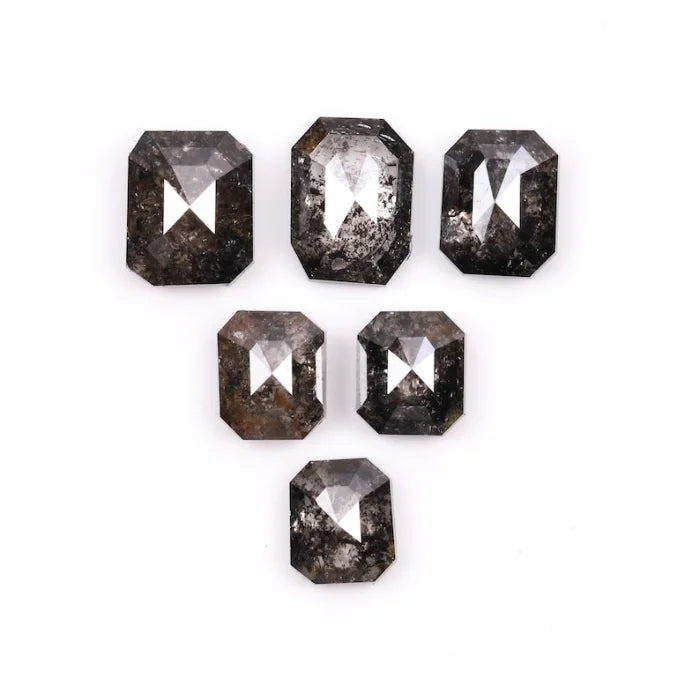 7.0 X 4.0 MM, Emerald Cut Salt And Pepper Diamond