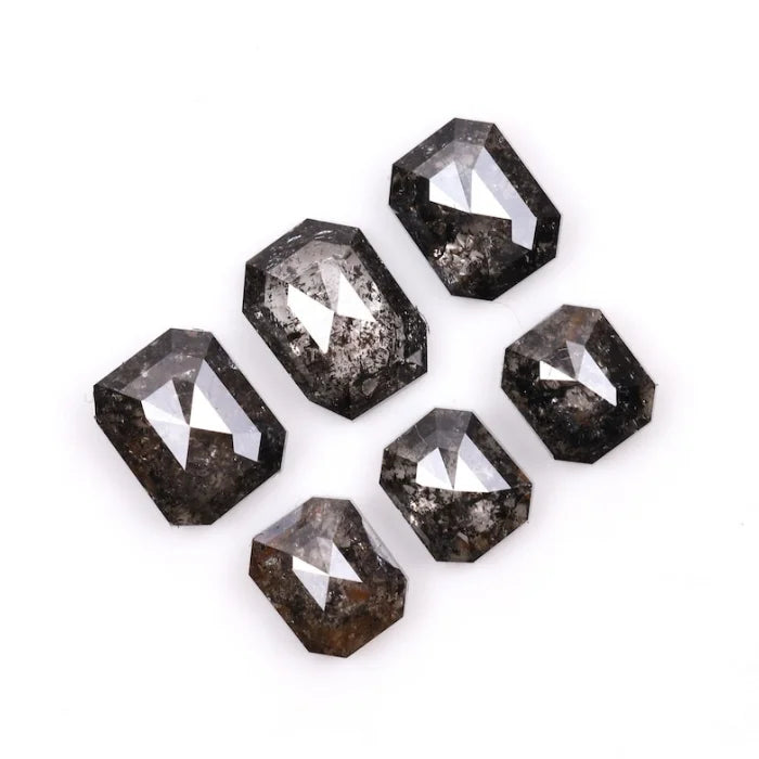 7.0 X 4.0 MM, Emerald Cut Salt And Pepper Diamond